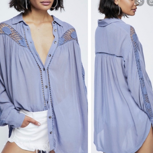 Free People Tops - Free People Katie Bird Button Down Shirt